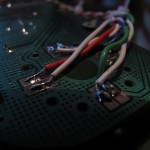 soldered cables on the joypad board