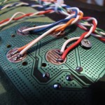 soldered cables on the joypad board
